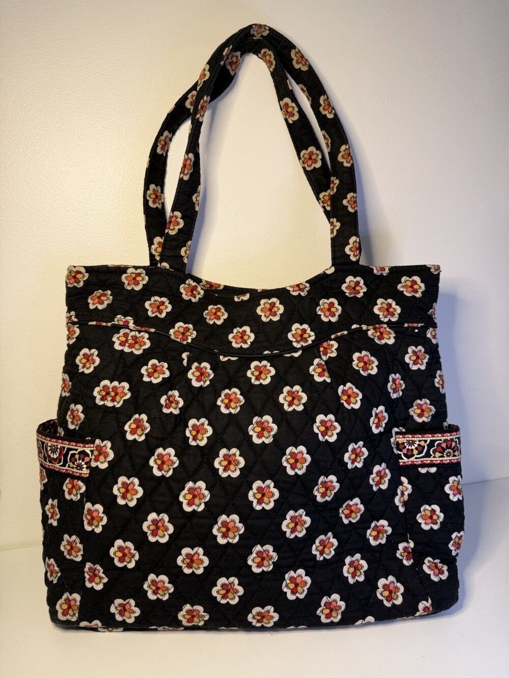 Vera Bradley Pirouette Tote Bag Shoulder Bag Y2K Retired Pattern Black Purse